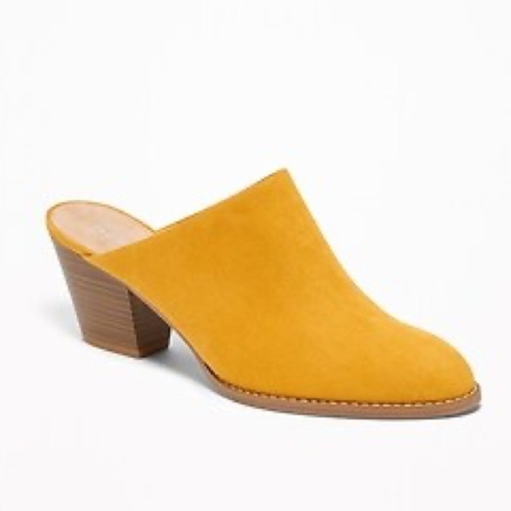 Old Navy Faux-Suede Mule Booties Heeled Mules Slip on Size 11 NEW NO BOX